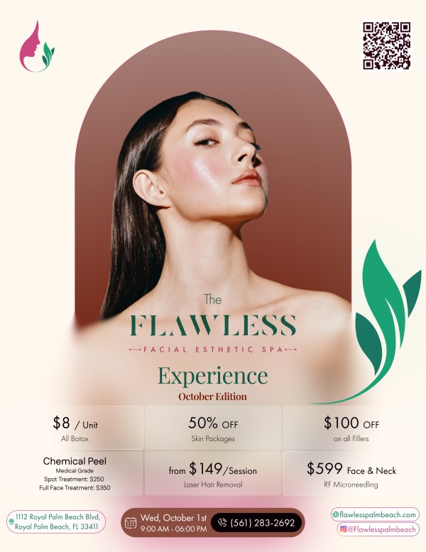 The Flawless Experience – October Edition at Flawless Palm Beach Med Spa in West Palm Beach, Royal Palm Beach, and Lantana, FL
